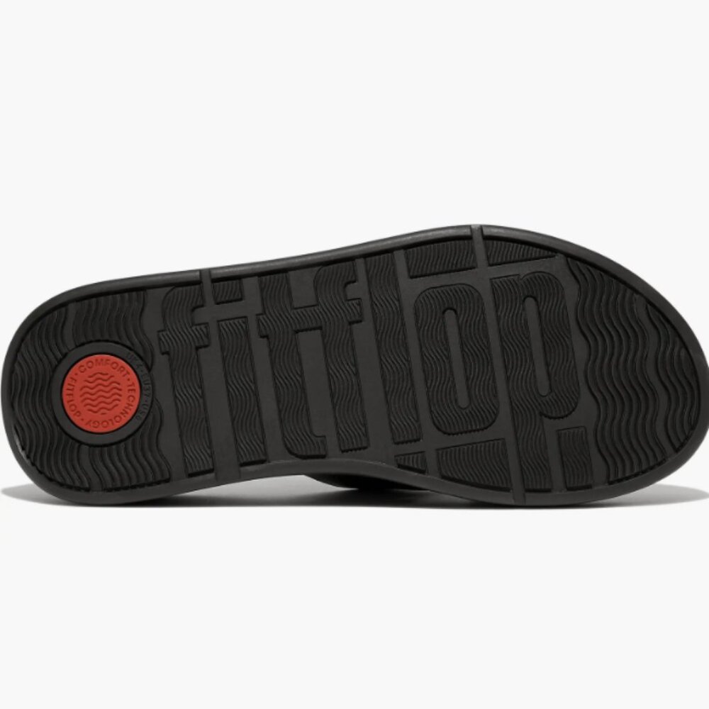 FitFlop Women's F-Mode Raw Edge Leather Flatform H-Bar Slide Black 11US NWB - Picture 4 of 4